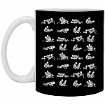Funny Skeleton Naughty Coffee Mug, Black, 11 oz. White Mug Funny Skeleton Naughty Coffee Mug, Black, 11 oz. White Mug