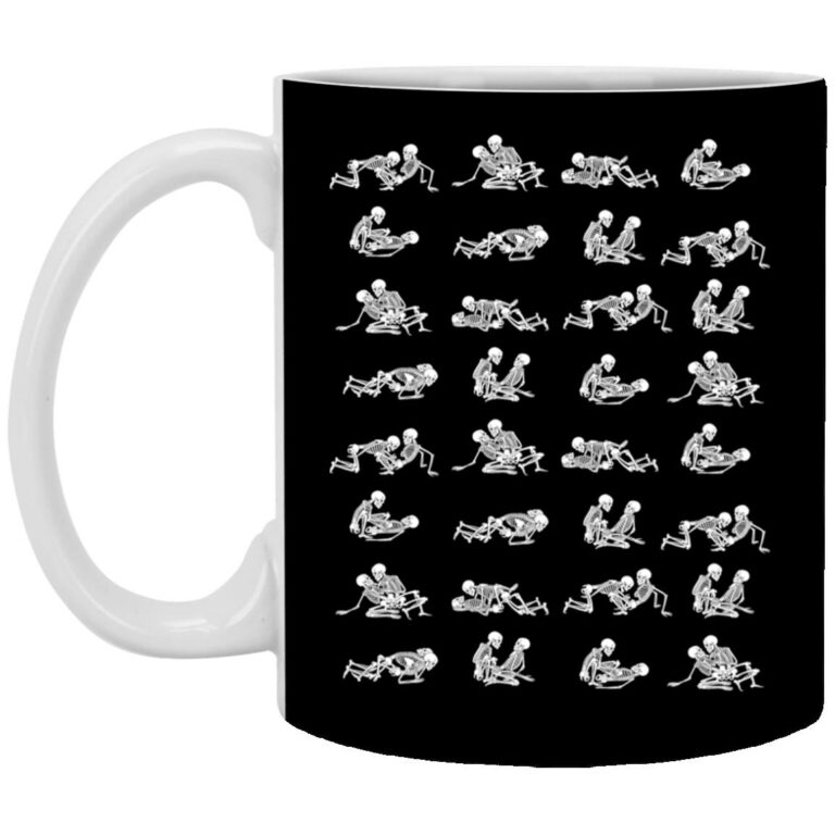 Funny Skeleton Naughty Coffee Mug, Black, 11 oz. White Mug