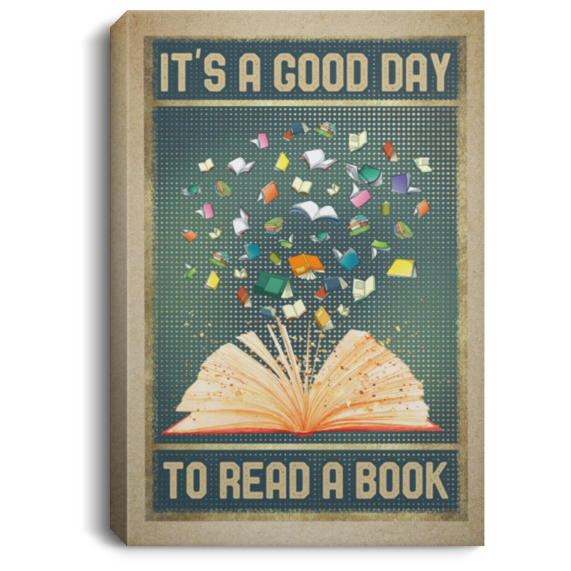 Vintage Retro It's A Good Day To Read Book Framed Canvas Prints - Book Lovers Unframed Poster, White, 0.75'' Framed Canvas Vintage Retro It's A Good Day To Read Book Framed Canvas Prints - Book Lovers Unframed Poster, White, 0.75'' Framed Canvas