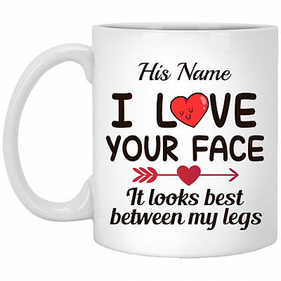 Personalized I Love, White, 11 oz. White Mug
