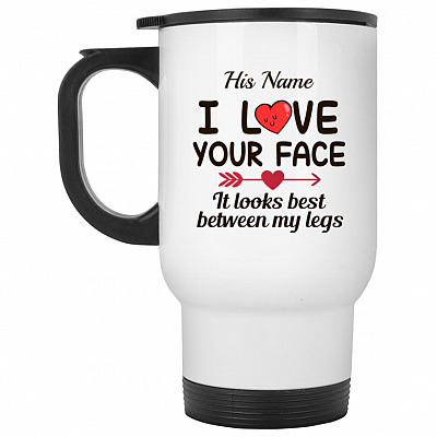 14 oz. White Travel Mug