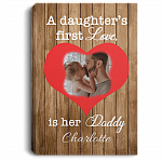 Custom Photo Father's Day Framed Canvas - A Daughter's First Love Is Her Daddy Unframed Poster, White, 0.75'' Framed Canvas Custom Photo Father's Day Framed Canvas - A Daughter's First Love Is Her Daddy Unframed Poster, White, 0.75'' Framed Canvas