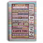 From Grandma to My Beautiful Granddaughter Today Is a Good Day Wrapped Framed Canvas-Unframed Poster-Home Decor Wall Art, White, 0.75'' Framed Canvas