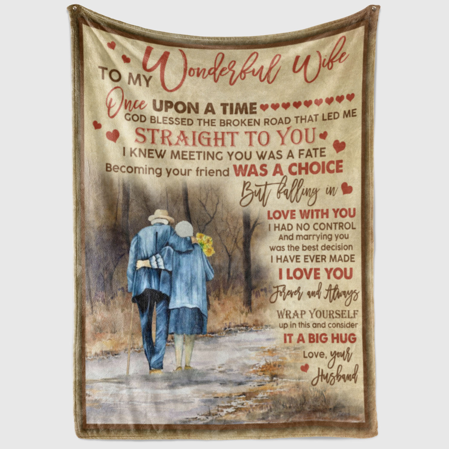 3VT. To My Wonderful Wife God Blessed blanket mockup2