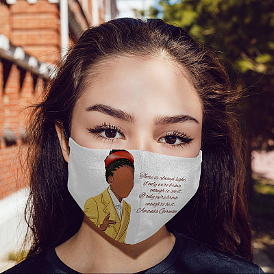 Alternative view of Amanda Gorman There Is Always Light If Only We're Brave Enough to See It Custom Printed Cloth Face Mask Cover