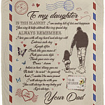 To My Daughter In This Blanket, White, Cozy Plush Fleece Blanket - 50x60