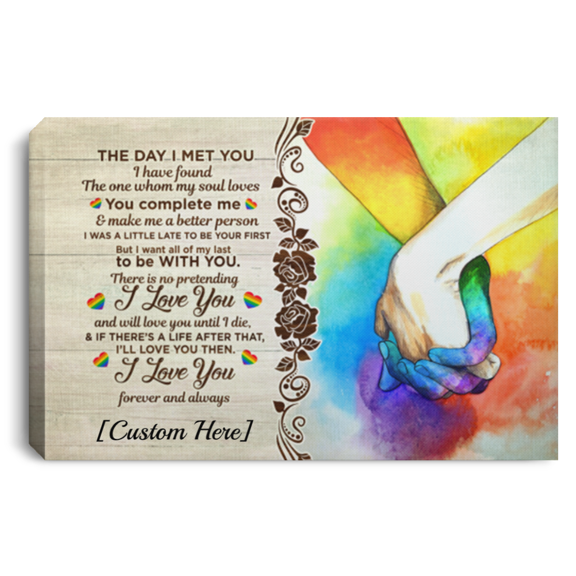 Personalized The Day I Met You I Have Found The One LGBT Gallery Wrapped Framed Canvas Prints - Unframed Poster, White, 0.75'' Framed Canvas Personalized The Day I Met You I Have Found The One LGBT Gallery Wrapped Framed Canvas Prints - Unframed Poster, White, 0.75'' Framed Canvas