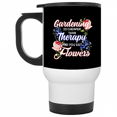 14 oz. White Travel Mug