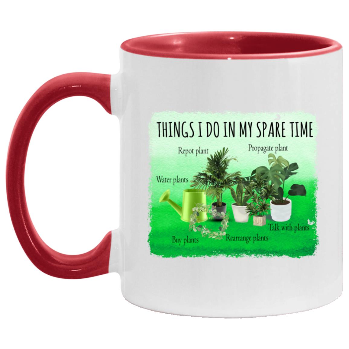 Things I Do In My Spare Time, White/Red, 11 oz. Accent Mug Things I Do In My Spare Time, White/Red, 11 oz. Accent Mug