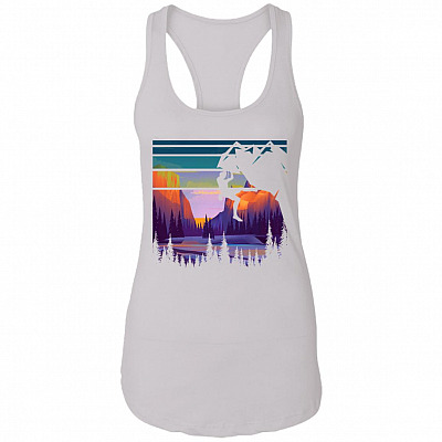 Yosemite Na, White, Ladies Racerback Tank