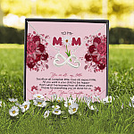 7O. To My Mom Mother Day Infinity Heart Necklace (Silver) 2