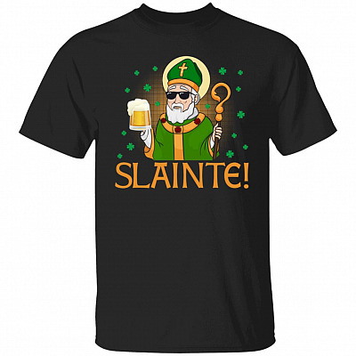 Irish Gaelic Slainte Shirt - Irish Cheers Good Health Shirt - Saint Patrick Shirt - St Patrick's Day Gifts, Black, Unisex T-Shirt