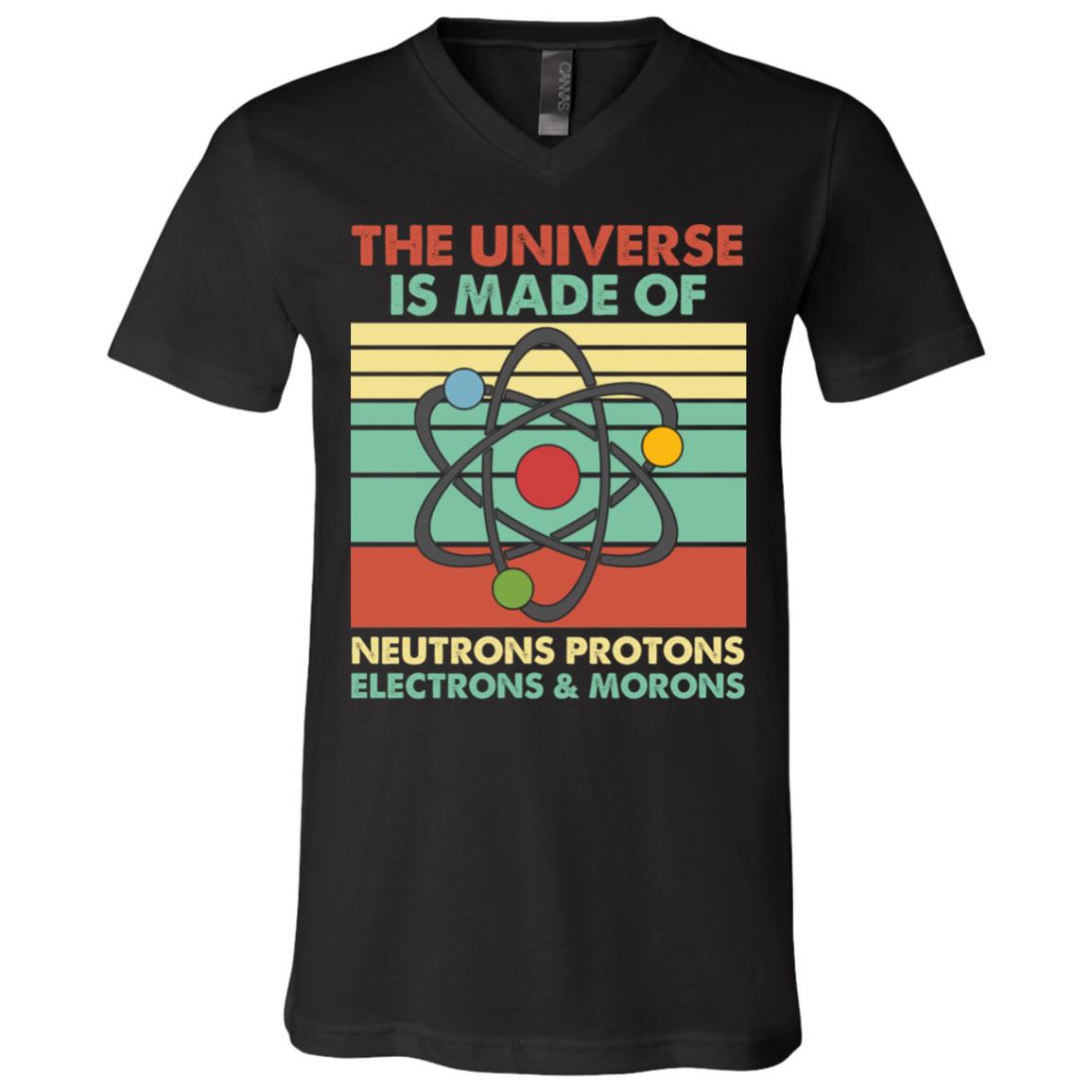 The Universe Is Made Of Neutrons, Black, V-Neck T-Shirt