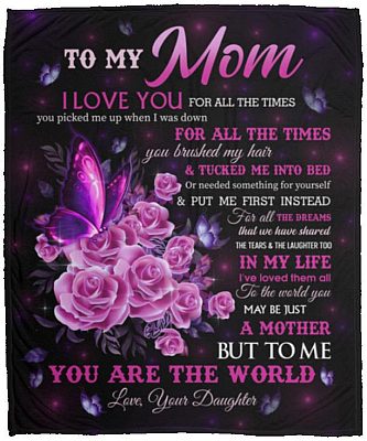 To My Mom Mink Blanket, White, Cozy Plush Fleece Blanket - 50x60