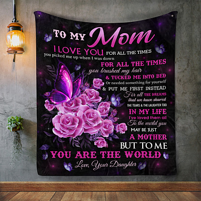 Alternative view of To My Mom Mink Blanket From Daughter - I Love You For All The Time Woven Blanket - Mother's Day Blanket