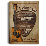 Personalized Guitar Pick I Pick You To Do Life With Hand In Hand Framed Canvas Prints - Guitar Lover Unframed Poster, White, 0.75'' Framed Canvas Personalized Guitar Pick I Pick You To Do Life With Hand In Hand Framed Canvas Prints - Guitar Lover Unframed Poster, White, 0.75'' Framed Canvas