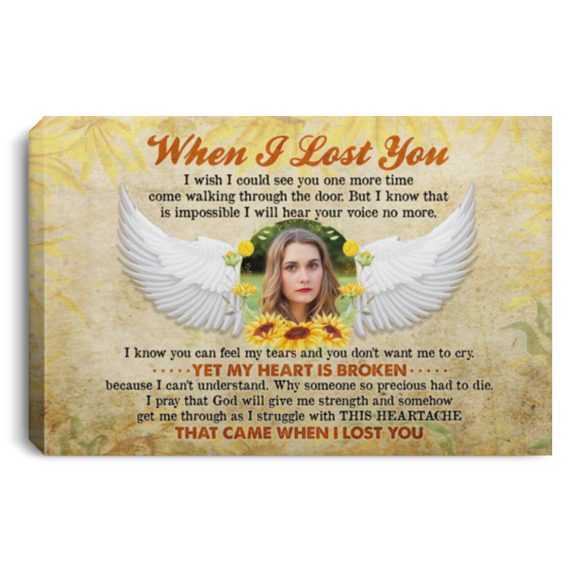 Custom Photo When I Lost You in Memory of Gifts Framed Canvas - Unframed Poster - Home Decor Wall Art, White, 0.75'' Framed Canvas Custom Photo When I Lost You in Memory of Gifts Framed Canvas - Unframed Poster - Home Decor Wall Art, White, 0.75'' Framed Canvas