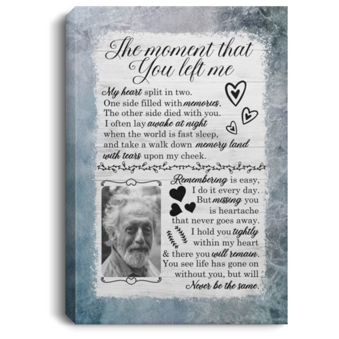 Custom Photo the Moment That You Left Me Framed Canvas - Unframed Poster - Home Decor Wall Art, White, 0.75'' Framed Canvas Custom Photo the Moment That You Left Me Framed Canvas - Unframed Poster - Home Decor Wall Art, White, 0.75'' Framed Canvas