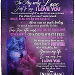 Personalized to My Only Love, White, Cozy Plush Fleece Blanket - 50x60