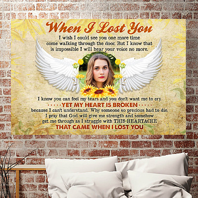 Alternative view of Custom Photo When I Lost You in Memory of Gifts Framed Canvas - Unframed Poster - Home Decor Wall Art
