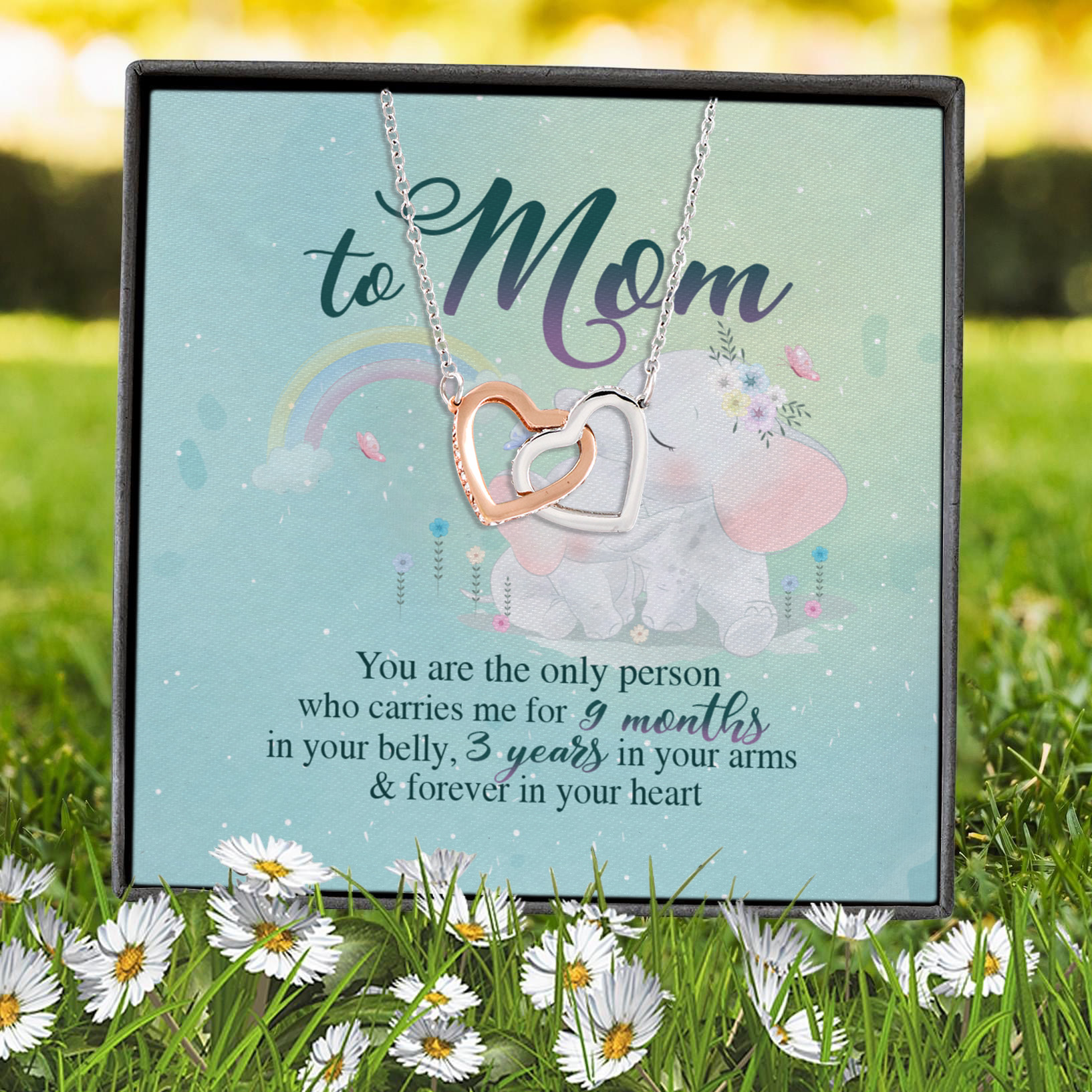 5LV. Mom Only Person-card Interlocking Hearts Necklace 7