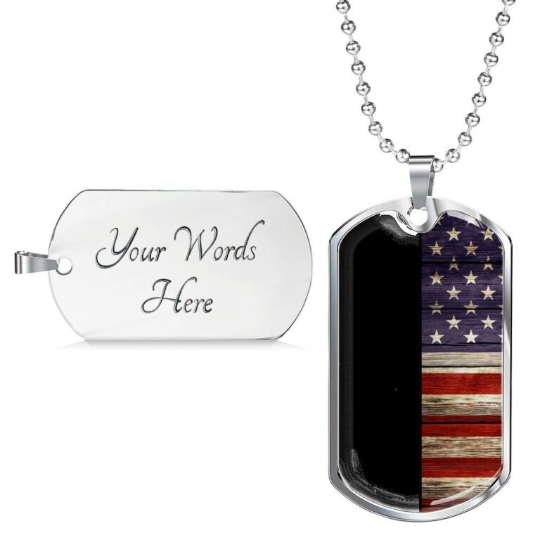 To My Future Husband The Day I Met You I Found My Missing Piece American Flag Dog Tag Pendant Necklace - Dog Tag (Silver)