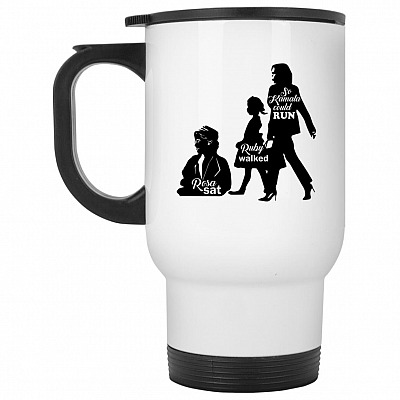14 oz. White Travel Mug