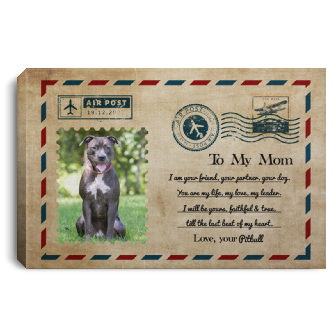 Custom Photo Letter to Dog Mom I'm Your Friend Your Partner Framed Canvas- Unframed Poster, White, 0.75'' Framed Canvas Custom Photo Letter to Dog Mom I'm Your Friend Your Partner Framed Canvas- Unframed Poster, White, 0.75'' Framed Canvas