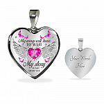 My Wings Will Have to Wait My Story Is Not Over - Breast Cancer Warrior Heart Pendant Necklace - Heart Luxury Necklace (Silver)