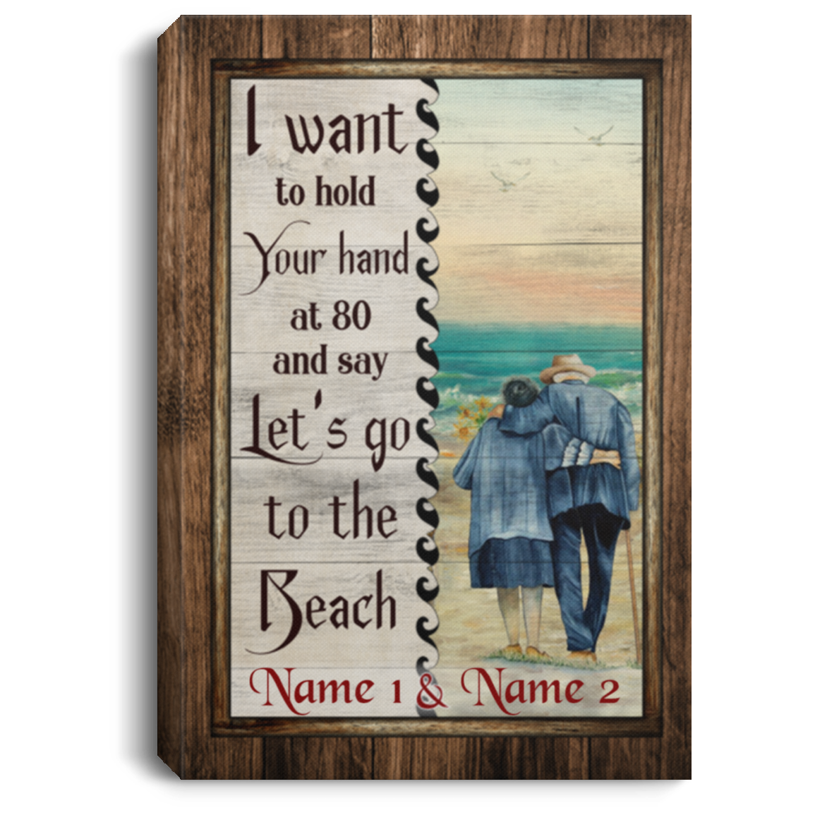 Personalized I Want to Hold Your Hand at 80 and Go to the Beach - Anniversary for Parents Framed Canvas Prints - Unframed Poster, White, 0.75'' Framed Canvas Personalized I Want to Hold Your Hand at 80 and Go to the Beach - Anniversary for Parents Framed Canvas Prints - Unframed Poster, White, 0.75'' Framed Canvas