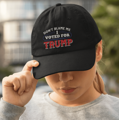 Alternative view of Don't Blame Me I Voted for Trump He Is My President Twill Cap - High-Profile Snapback Hat - Trucker Hat