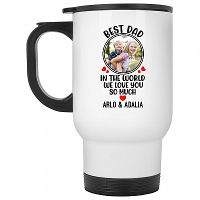 14 oz. White Travel Mug