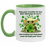 AM11OZ Accent Mug, White/Light Green, 11 oz. Accent Mug