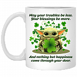Irish Baby Blessing Ceramic Coffee Mug-Beer Stein-Water Bottle-Color Changing Mug-Lucky Patrick's Day Gifts, White, 11 oz. White Mug