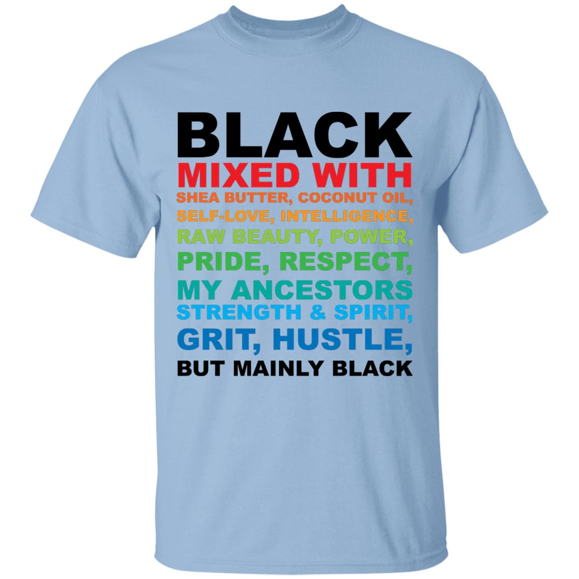 black shirt, Light Blue, Unisex T-Shirt