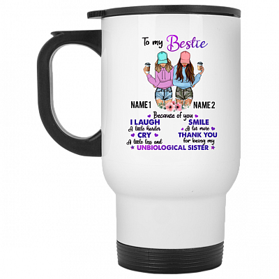 14 oz. White Travel Mug