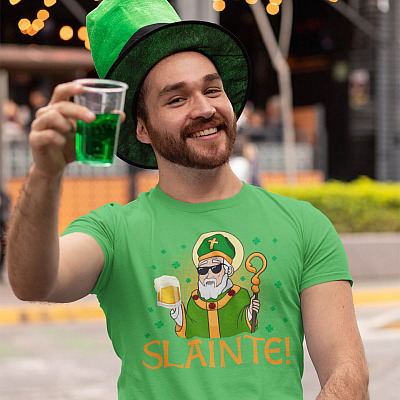 Alternative view of Irish Gaelic Slainte Shirt - Irish Cheers Good Health Shirt - Saint Patrick Shirt - St Patrick's Day Gifts