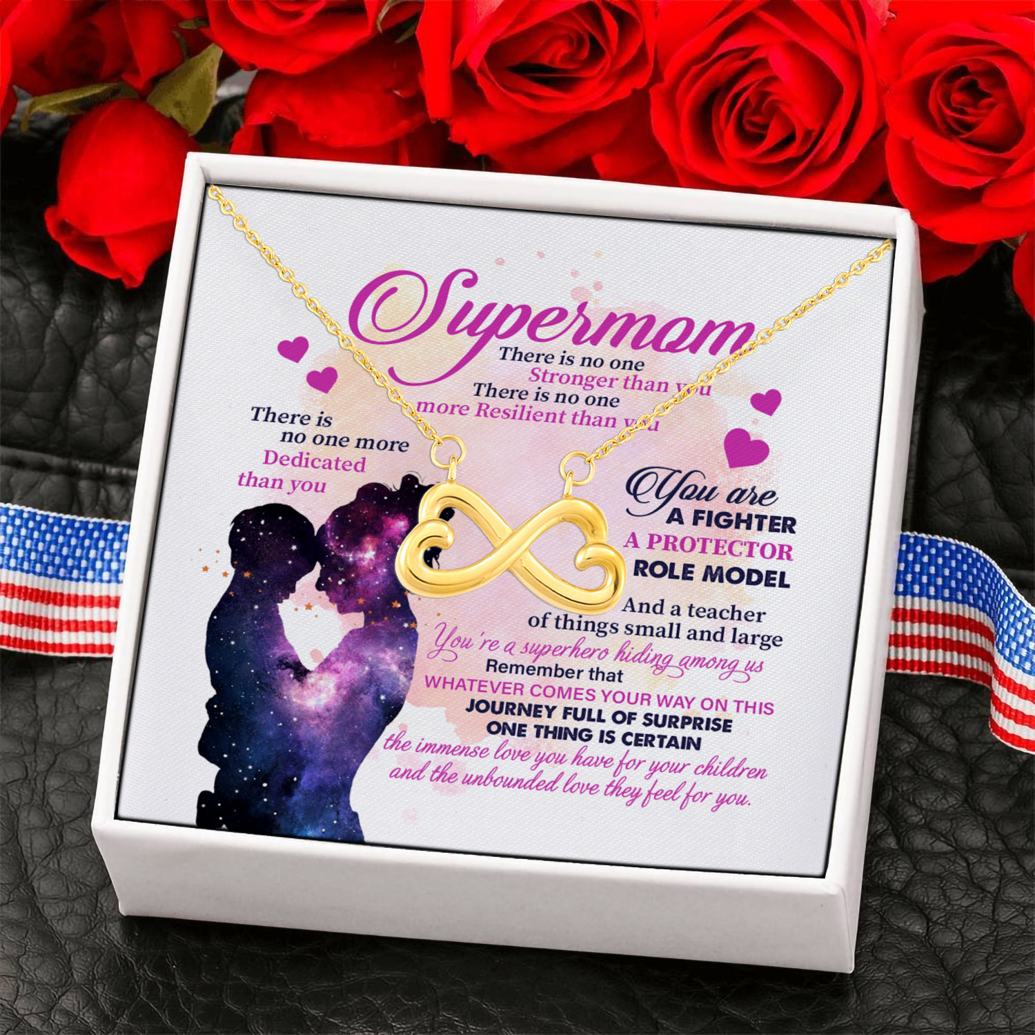 2NH. Supermom (6) Infinity Heart Necklace (Gold) 6