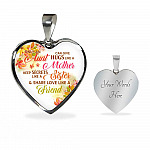 Only an Aunt Can Give Hugs Like a Mother Keep Secrets Like a Sister Heart Pendant Necklace Gifts - Heart Luxury Necklace (Silver)