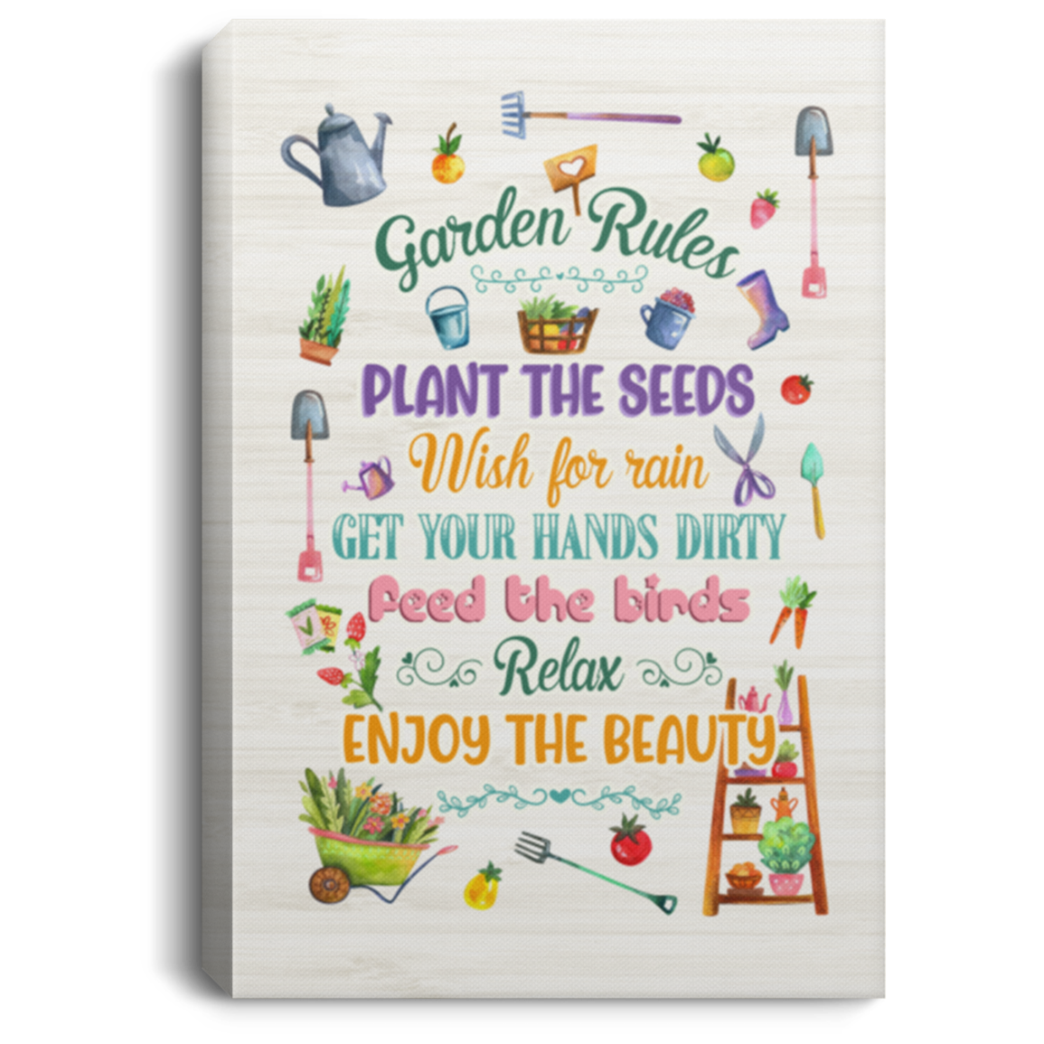 Garden Rules Framed Canvas - Unframed Poster - Garden Wall Hang Decor, White, 0.75'' Framed Canvas Garden Rules Framed Canvas - Unframed Poster - Garden Wall Hang Decor, White, 0.75'' Framed Canvas