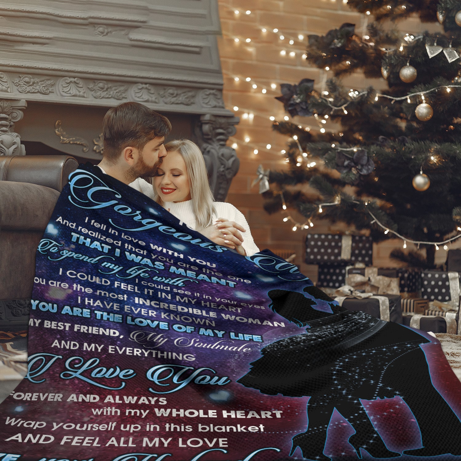 8O. Gorgeous Wife I Fell Mockup Blanket 14