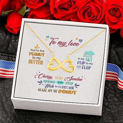 Alternative view of To My Love You Are The Peanut To My Butter Infinity Heart Pendant Necklace