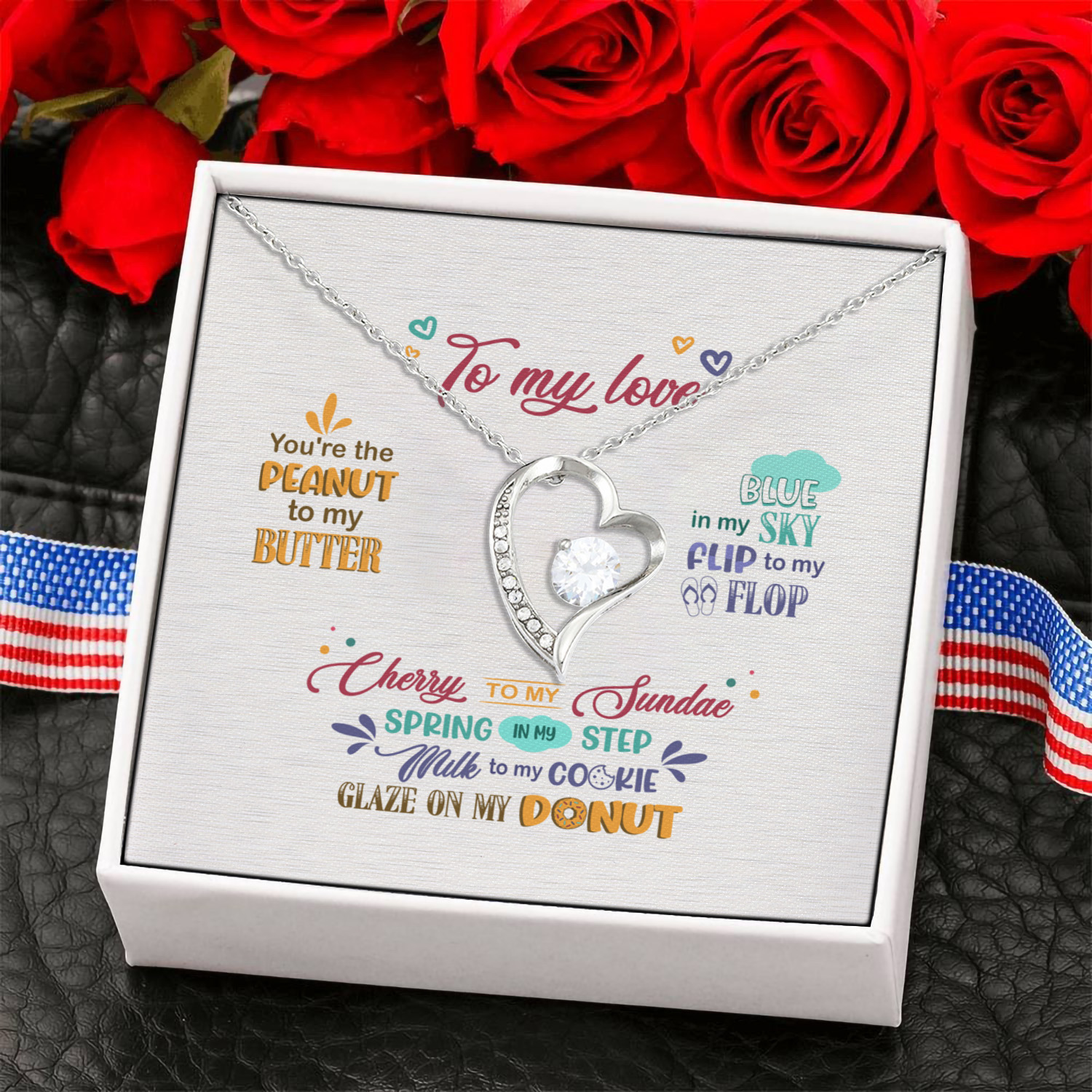 3NH. Peanut Butter Message Card (4) Forever Love Necklace (Silver) 6