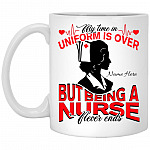 Personalized Being Nurse, White, 11 oz. White Mug