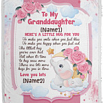 Personalized to My Granddaughter Blanket, White, Cozy Plush Fleece Blanket - 50x60
