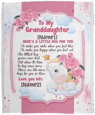 Personalized to My Granddaughter Blanket, White, Cozy Plush Fleece Blanket - 50x60