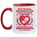 Dear Mummy This Mother's Day, White/Red, 11 oz. Accent Mug