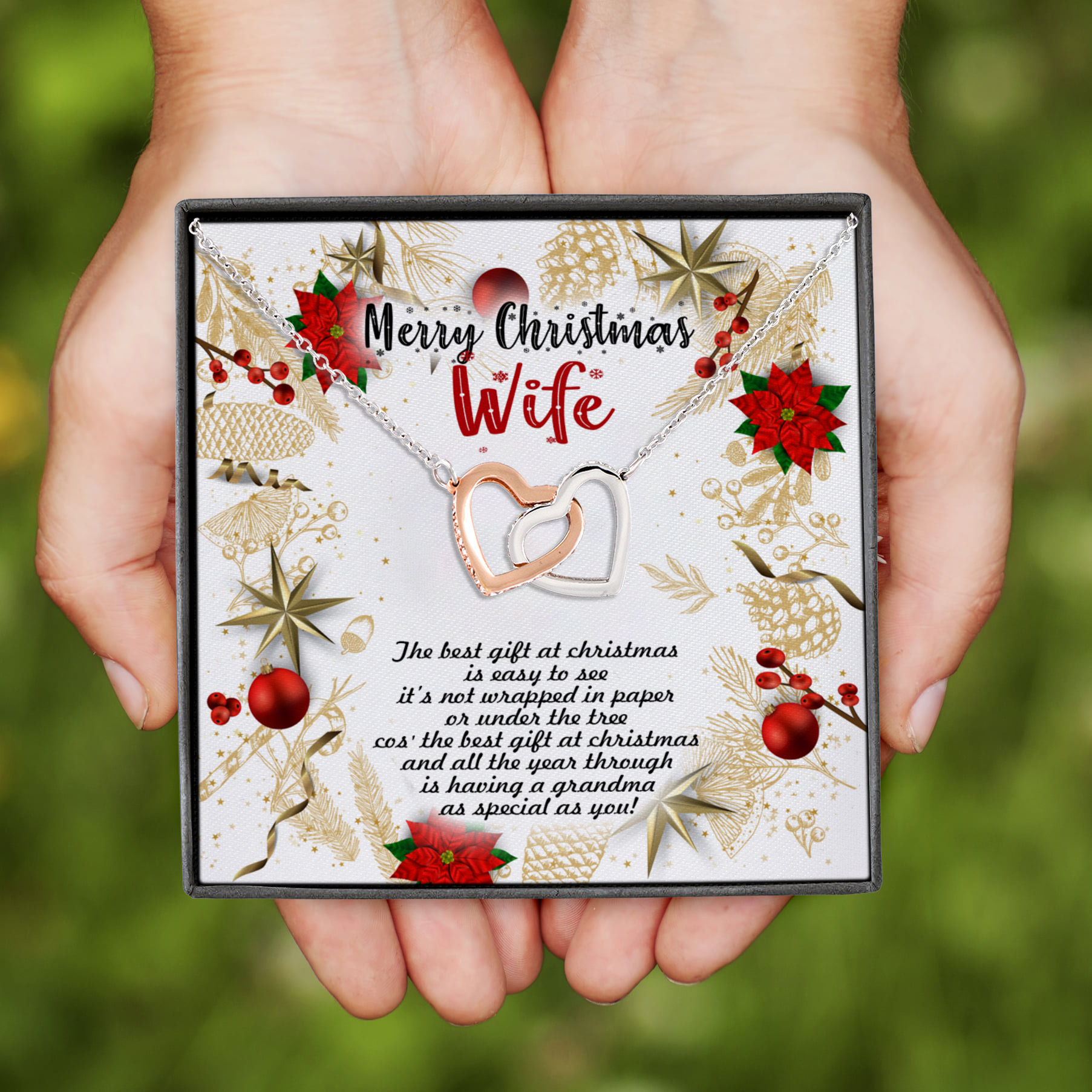4LV. Mom Best Gift.wife Interlocking Hearts Necklace