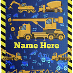 Personalized Name Excavators, White, Cozy Plush Fleece Blanket - 50x60
