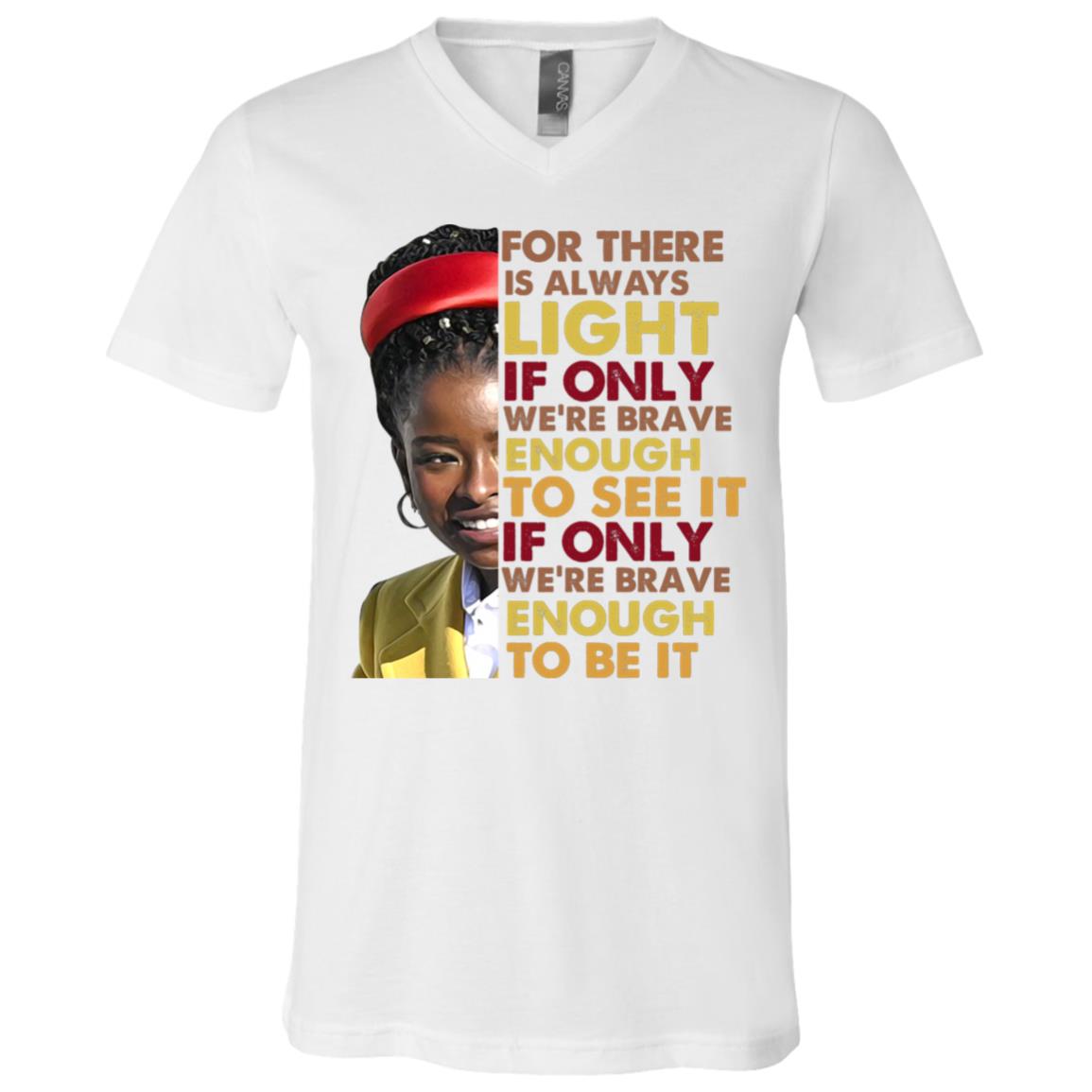 Light Shirt, White, V-Neck T-Shirt